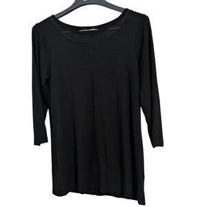 New Cable & Gauge Black Long Sleeve Top  Flowy Mesh 3/4 Sleeve Women's S